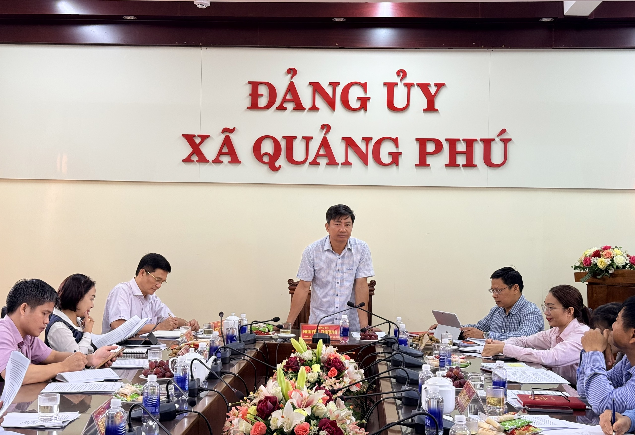 Đồng chí Nguyễn Thượng Hải - Ủy viên Ban Thường vụ Tỉnh ủy, Trưởng Ban Tổ chức Tỉnh ủy phát biểu tại buổi làm việc